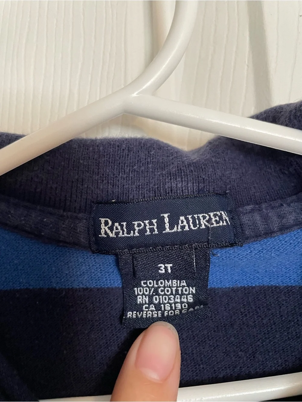 Polo by Ralph Lauren Boys' 3T Blue & Navy Striped Polo Shirt 100% Cotton